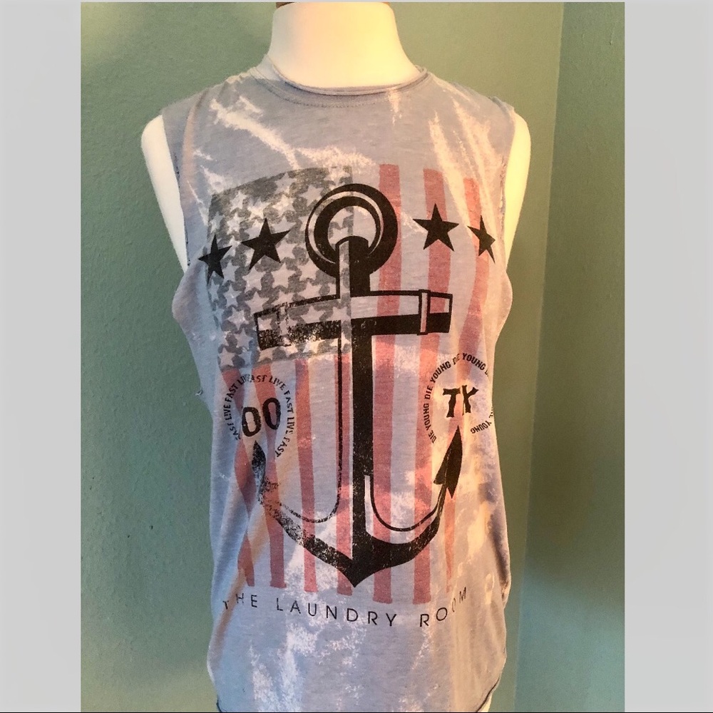 Laundry Room Reverse Print Americana Tank
